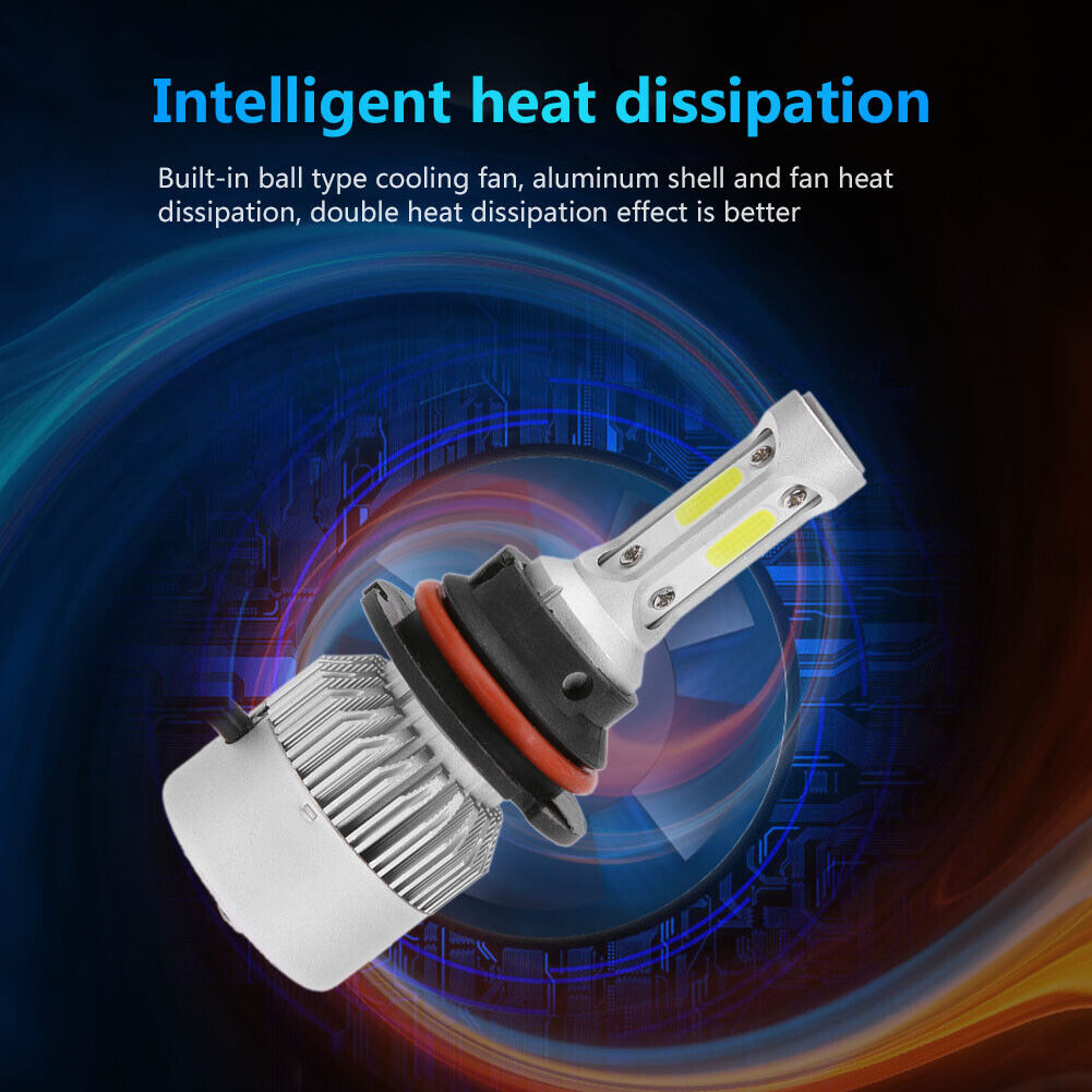 DICN 1Pair Universal 6500K 5000LM 9004 LED COB Car Headlight Head Lamp Bulb