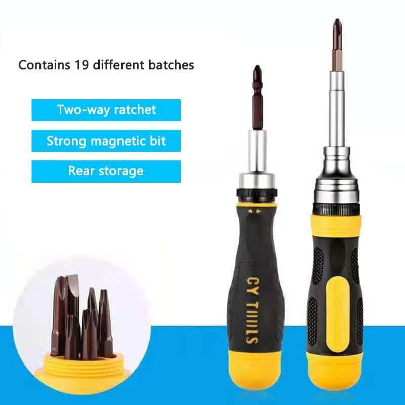 Multi-Bit Screwdriver Nut Driver Multi Tool with 8 Industrial Strength Bits