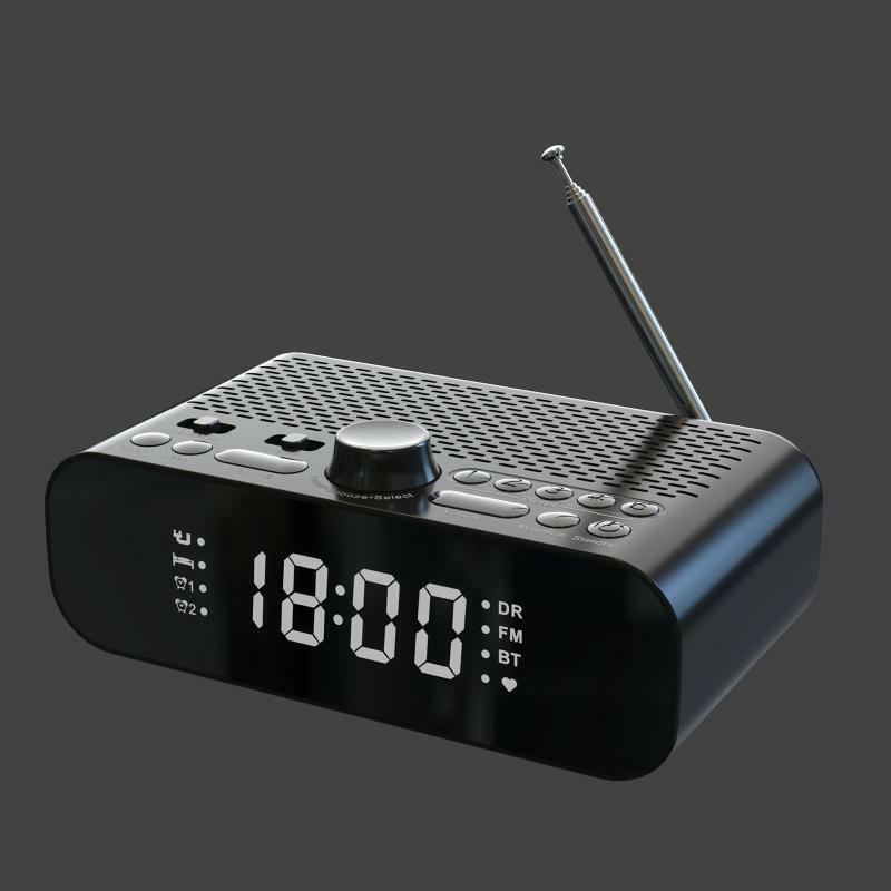 Long-term Use Stereo Loundspeaker Black Color Subwoofer Bedside FM Radio