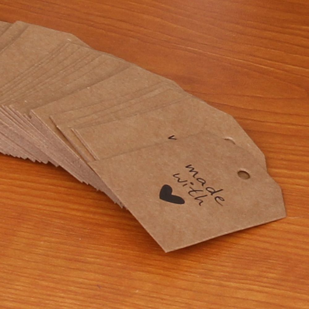 Wedding Supplies Kraft Paper Made with Love Gift Cards Blank Label Hang Tags