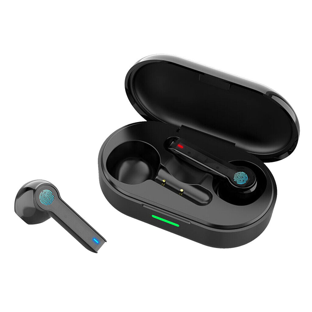 Wireless Bluetooth 5.0 Headphones TWS Earbuds Earphones w/ Mic  Black