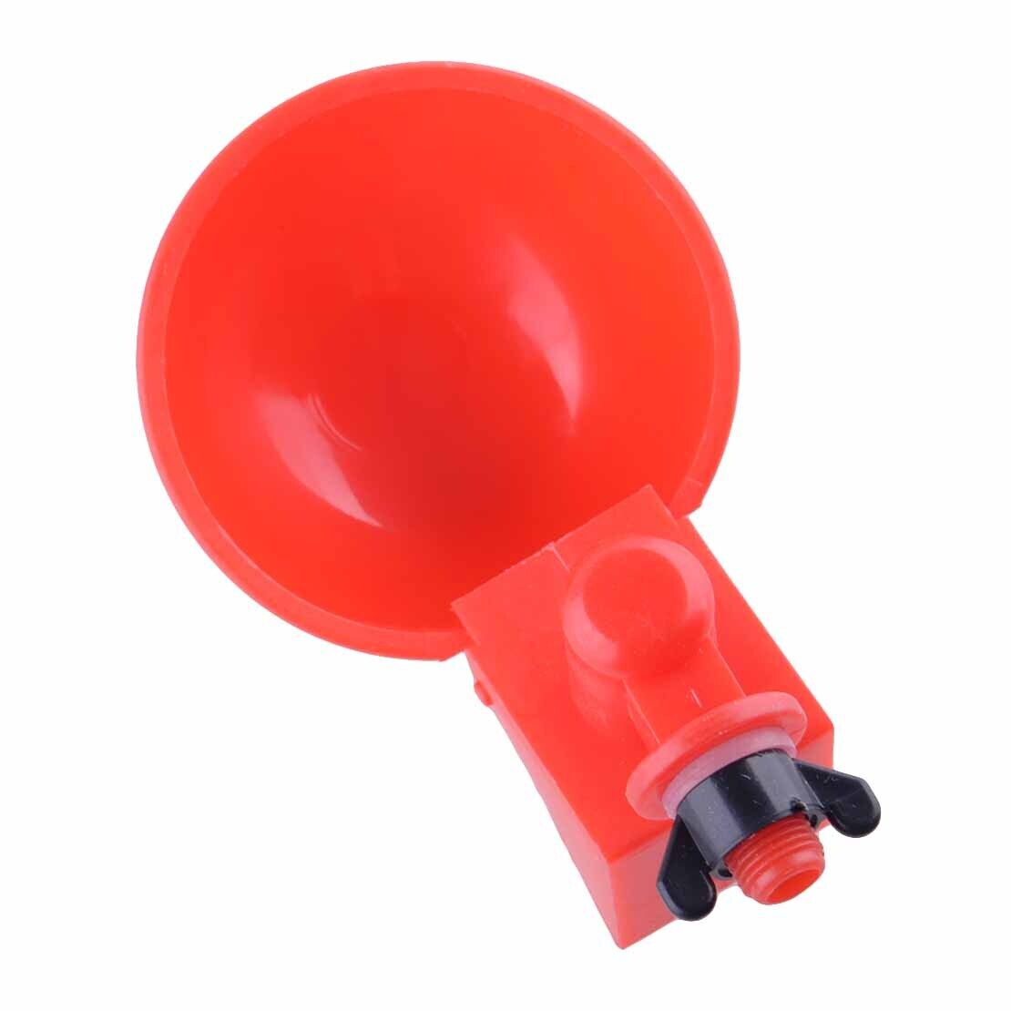 12pcs Automatic Chicken Water Cup Red Plastic Drinking Bowl for Poultry Pigeon