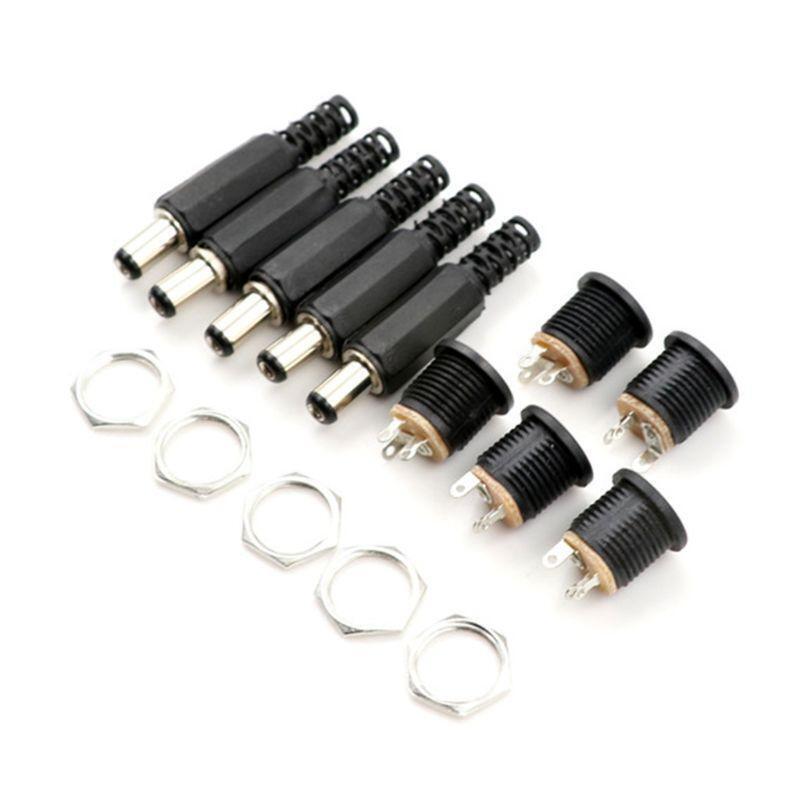 5.5x2.1mm DC Male Plug Power Supply DIY DC Barrel Connector with Shrinkle Tube