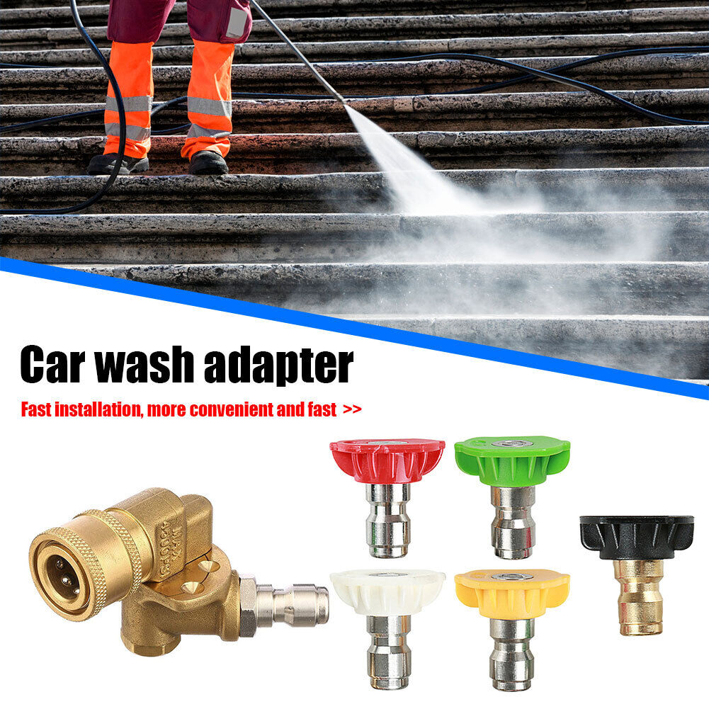 5pcs Pressure Washer Tips 4500 PSI 1/4 Quick Connector with Pivot Coupler