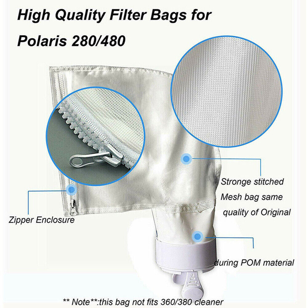 Swimming Pool Cleaner Zipper Filter Bag for Polaris 280 480 Filter Parts