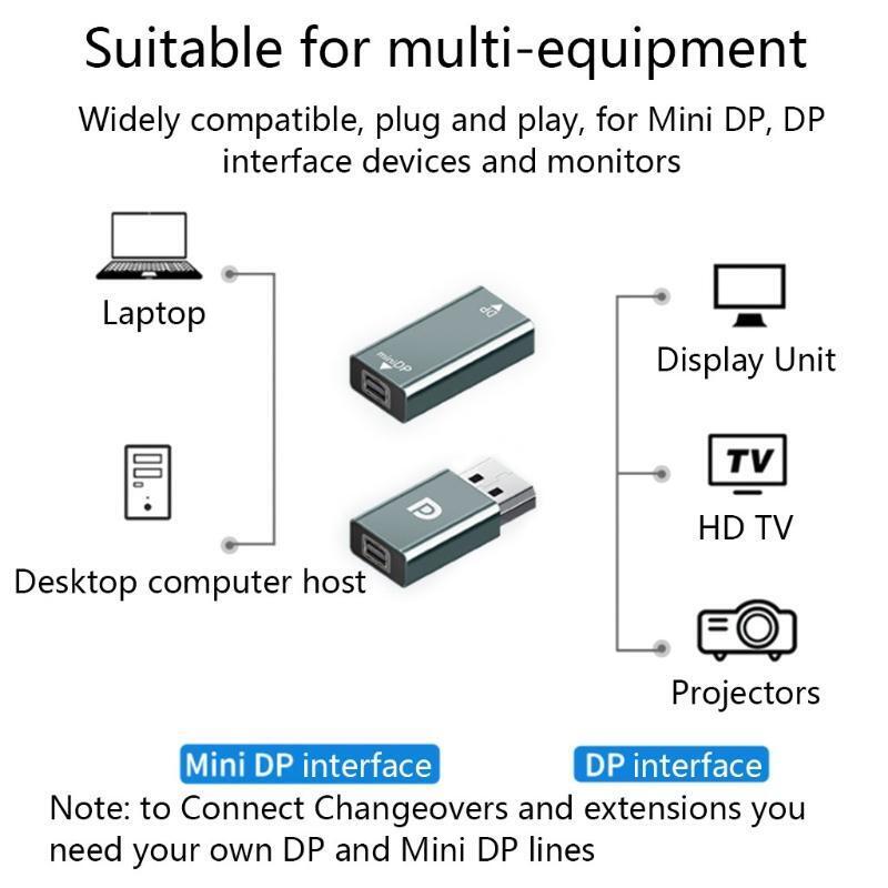 Daily Projection Screen Adapter Mini DP to DP Interface Stable Transmission