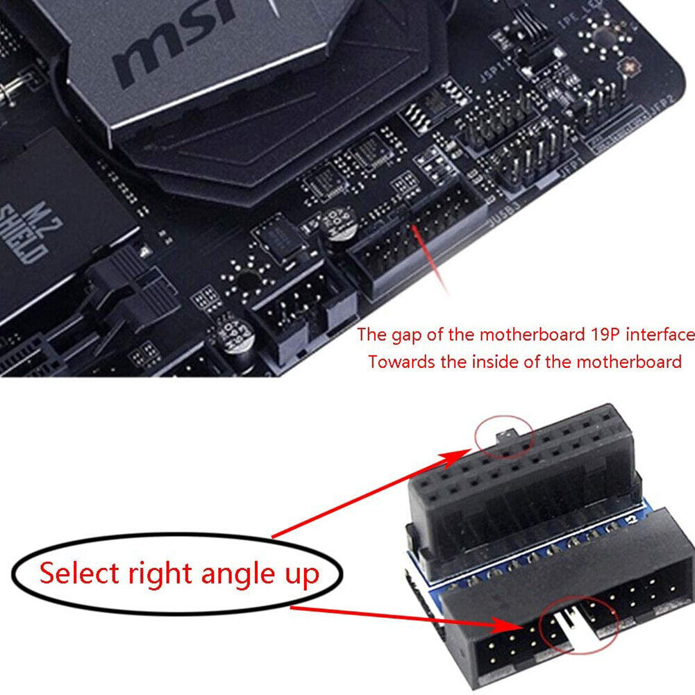USB 3.0 20 Pin Male to Female Extension Adapter for Motherboard (Down)