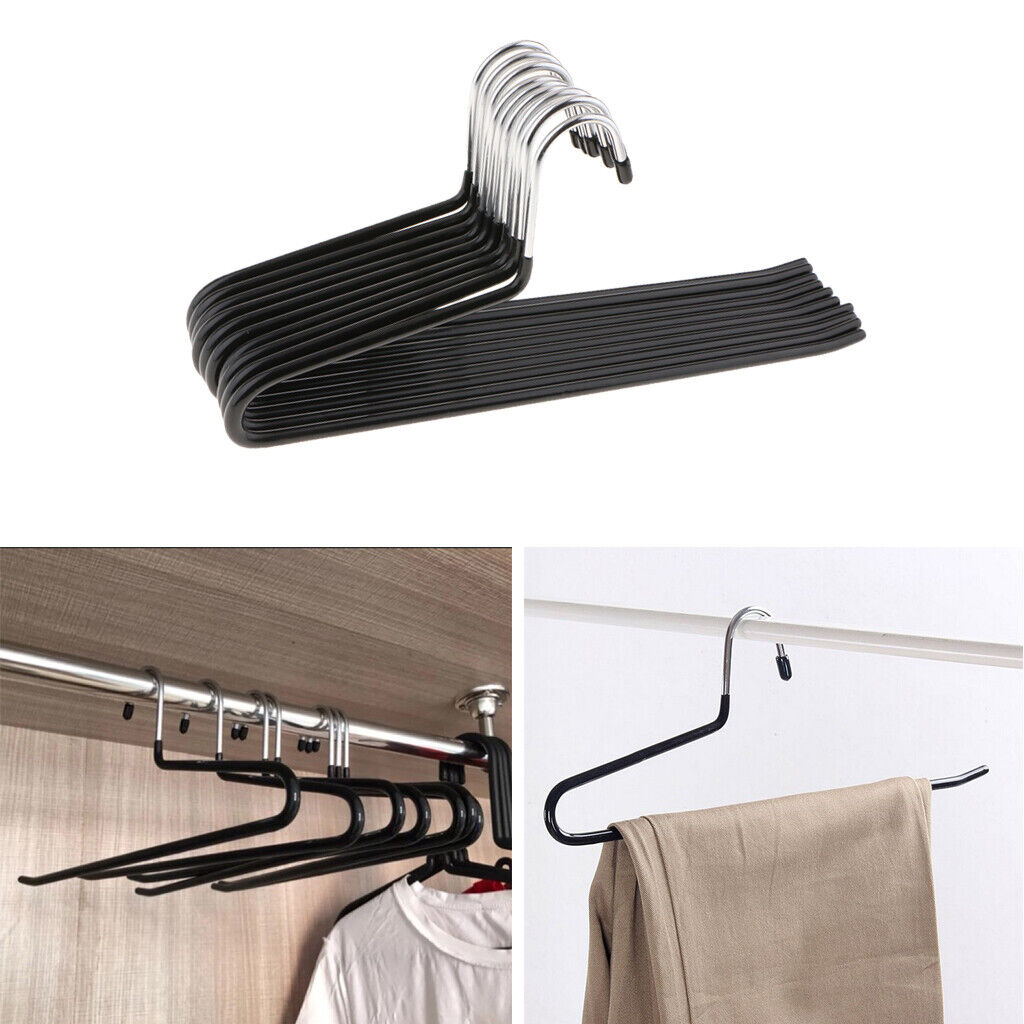 10pcs  Non-slip Stainless Steel Pant Trousers Jean Hangers