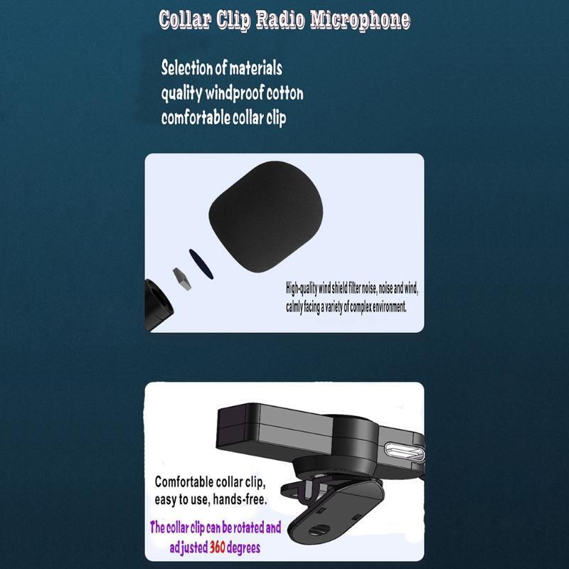 Universal Type-C Port Lavalier Receiver Microphones Clear Sound High Sensitivity