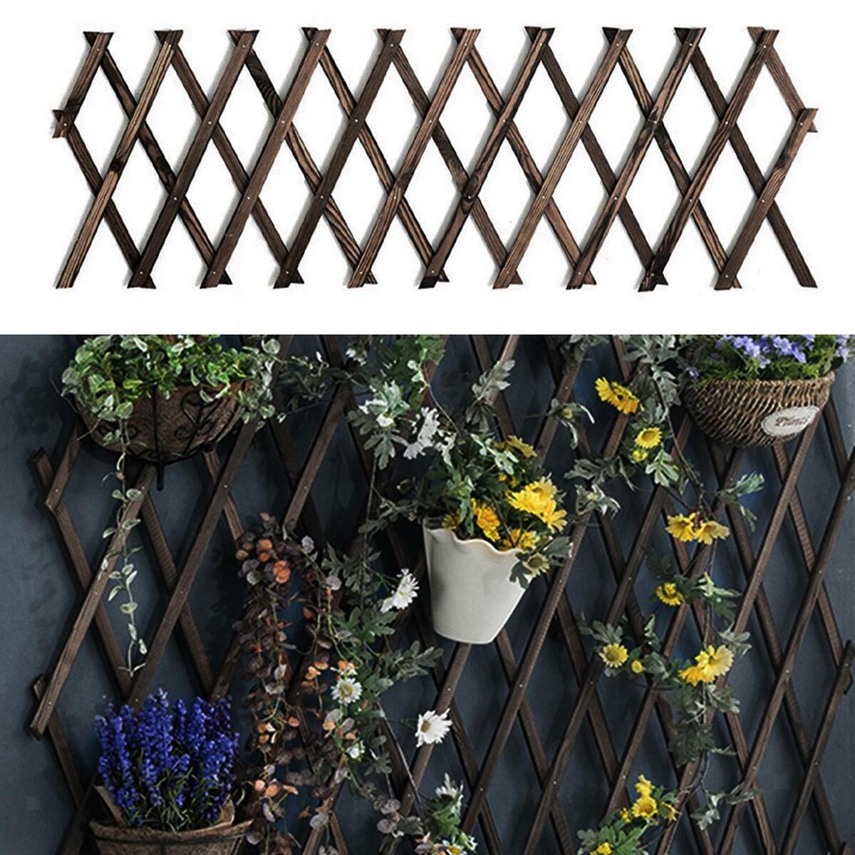 Extendable  Wooden Trellis Screening Fence Lawn Decor Flowers Growing