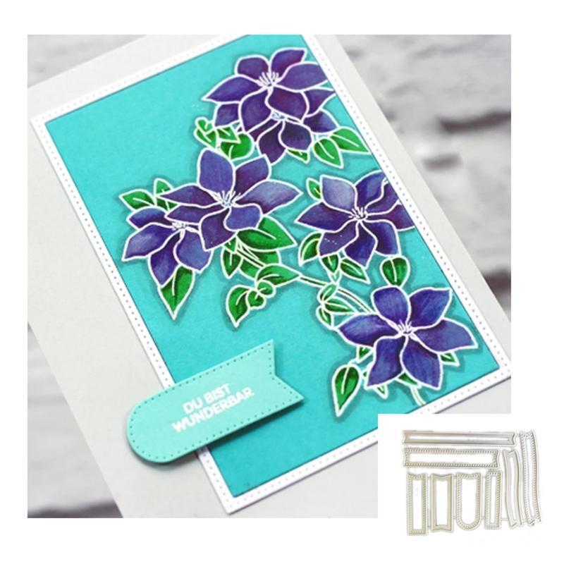Rectangle Border Shape Carbon Steel Cutting Dies DIY Scrapbooking Photo Album