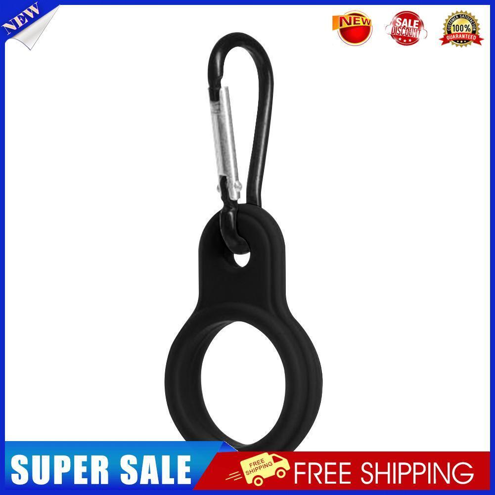 Silicone Kettle Buckle Outdoor Camp Water Bottle Holder Carabiner (Black)