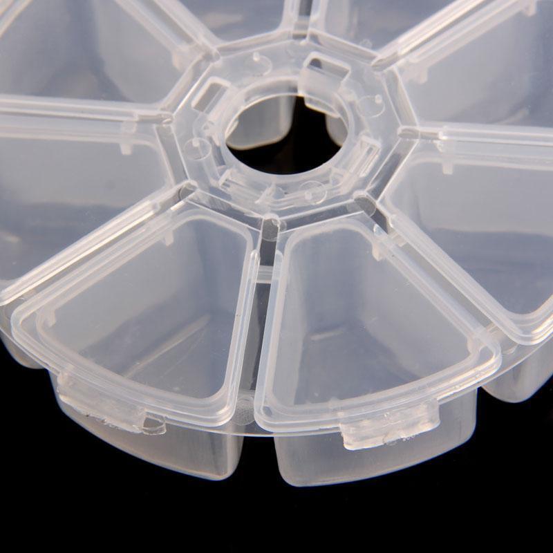 Transparent Plastic Jewelry Organizer Box 8 Divider Grid Compartment Case