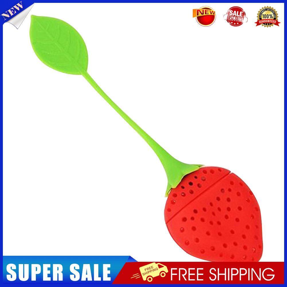 Cute Silicone Tea Strainer Strawberry Shape Tea Leaf Coffee Filter Infuser