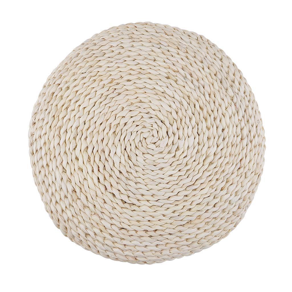 40cm Handmade Natural Straw Pouf Tatami Cushion Meditation Yoga Mat Zafu