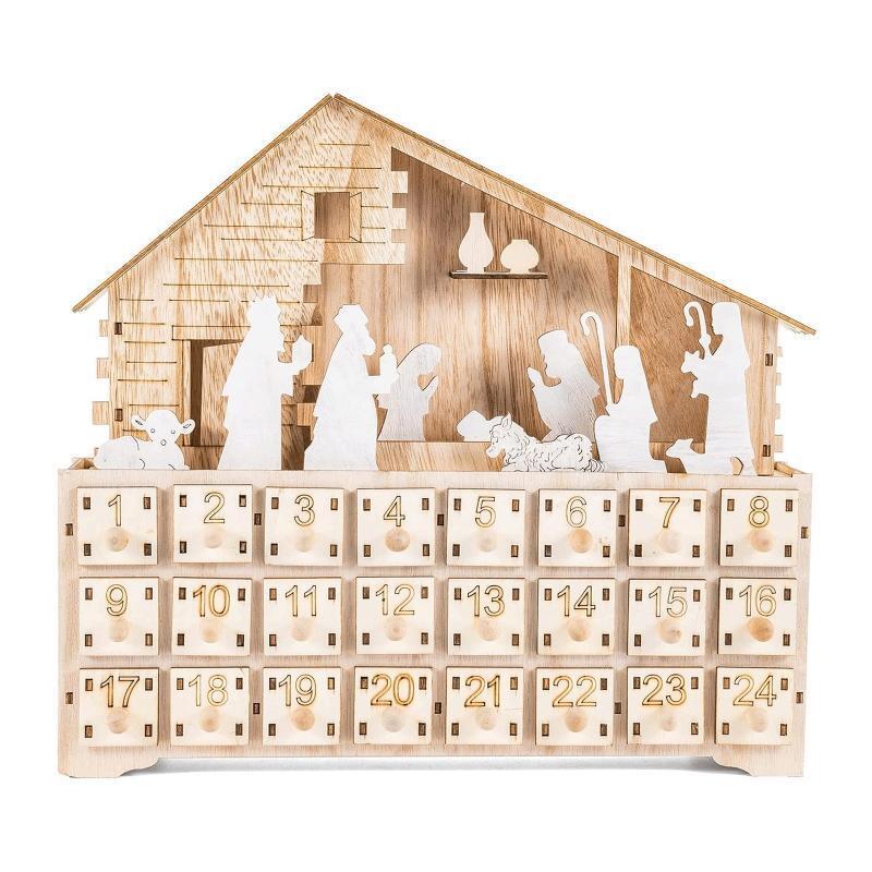 Christmas Countdown Calendar Blind Box Decorative Cute Advent Box Nativity