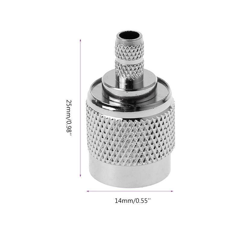 TNC Male Plug RF Coax Connector Crimp Nickelplated For Cable RG58 RG142 RG400