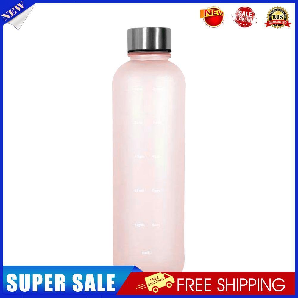 1L Large Capacity Water Bottle Portable Plastic Water Cup (Pink Frosted)