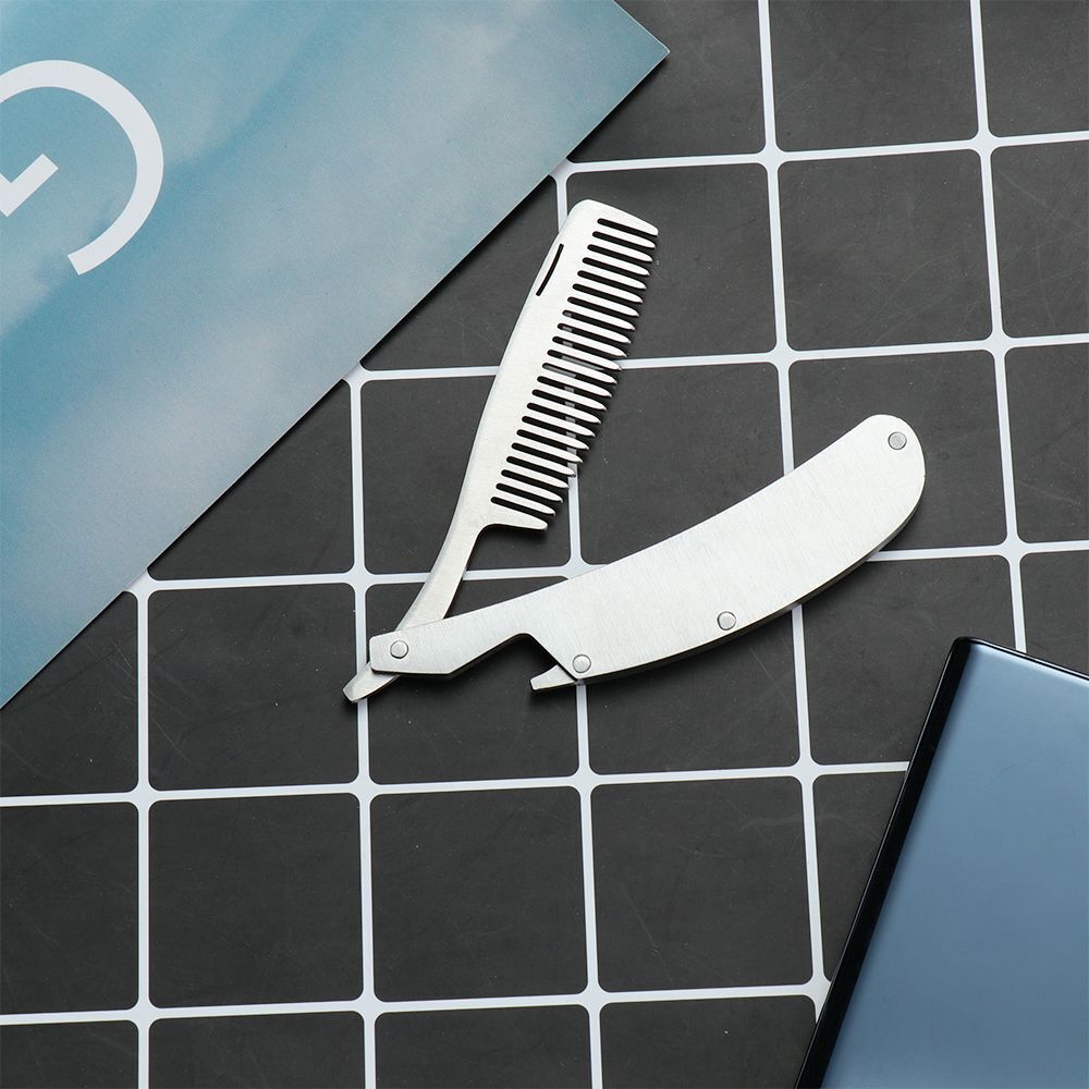 Men Beauty Beard Comb Hairdressing Styling Hair Mustaches Brush Folding Comb