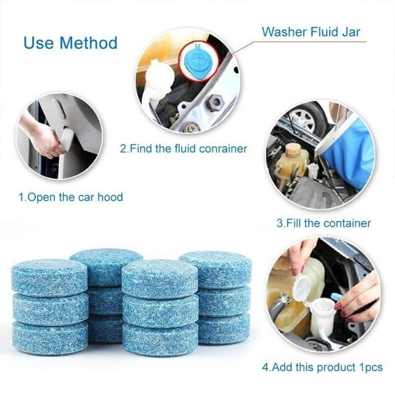 10 Pcs Auto Glass Washer Car Windshield Glass Washer Cleaner Pill Tablets