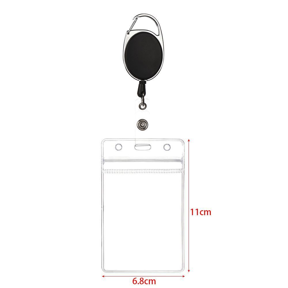 Clear Reel Clip ID Card Holder Credit Card Case Retractable Badge Holders