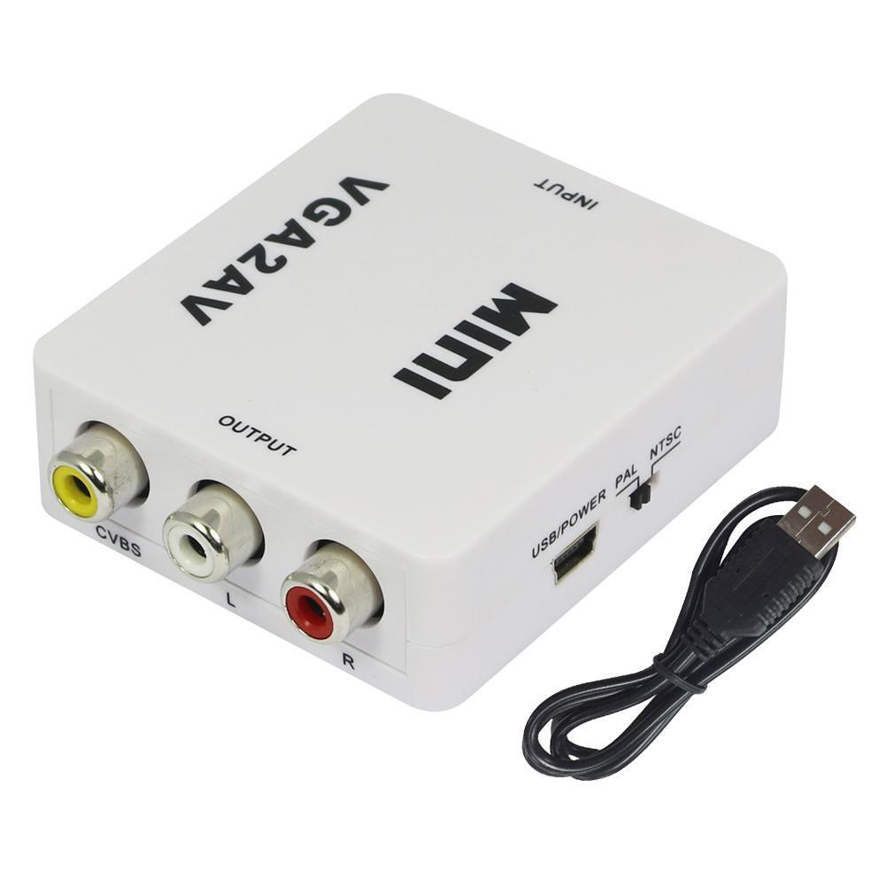 Premium Computer VGA to AV TV Composite RCA S-Video Scan Converter 1080P