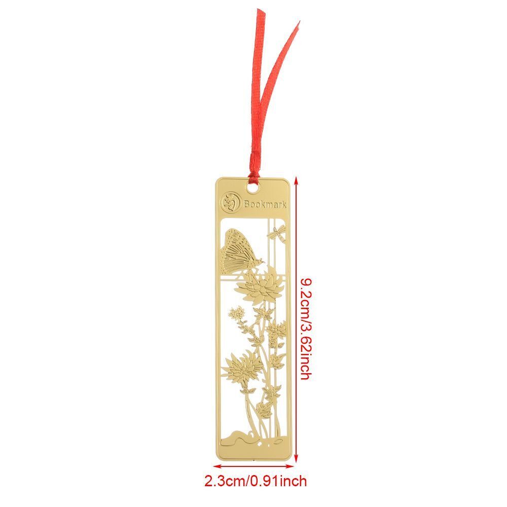 Chinese Style Stationery Book Clip Hollow Out Pagination Mark Brass Bookmark