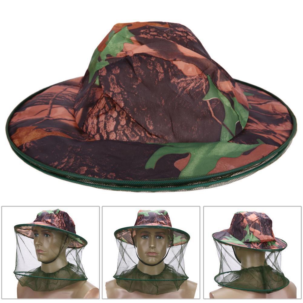Camouflage Mosquitoes Net Fishing Hat Bee keeping Insects Prevention Cap