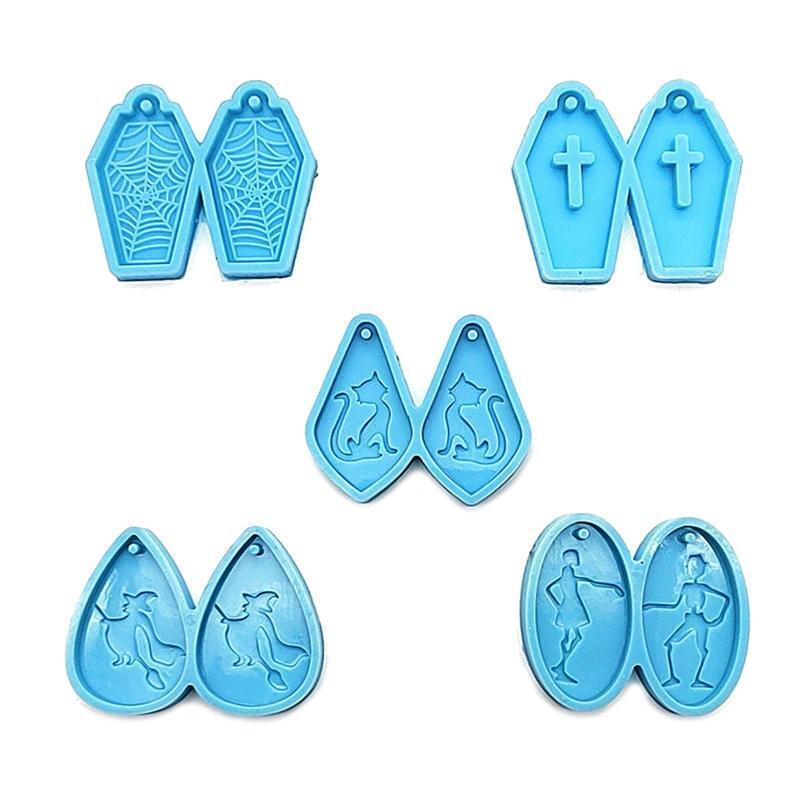Earrings Pendant Jewelry Mold Pendant Decoration Witch Coffin Cat Mirror Mold