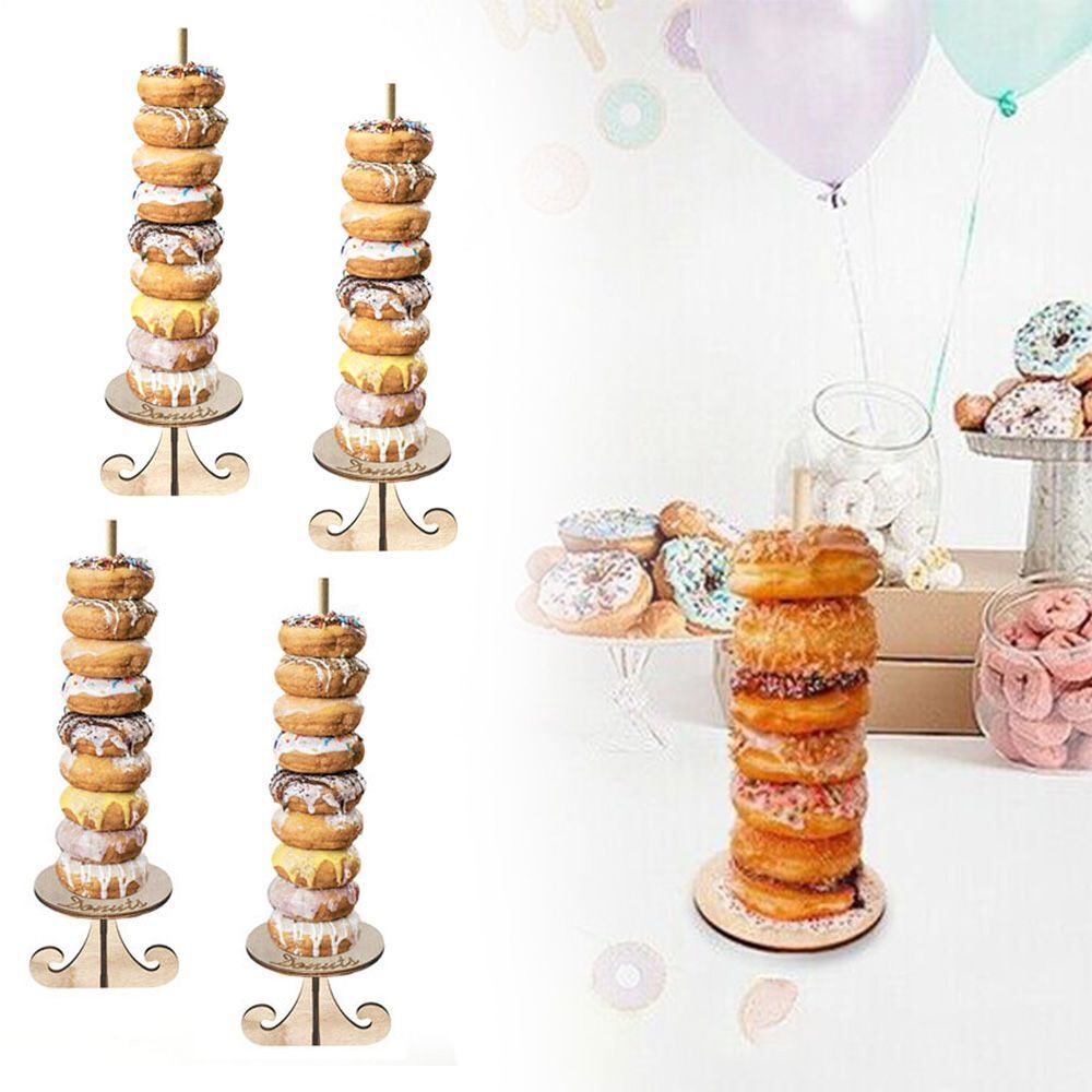 Kids Favor Wooden Storage Racks Doughnut Rack Donut Wall Stand Donut Holds