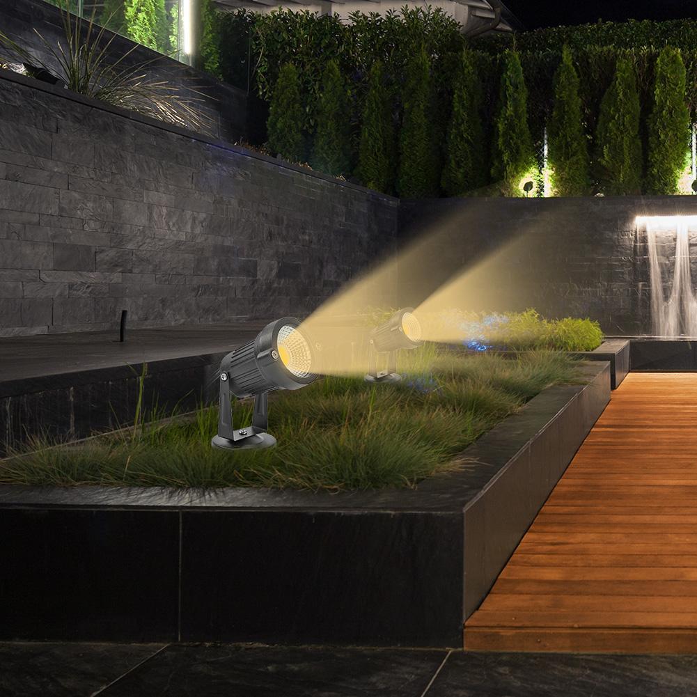 COB LED Garden Lawn Lamp Waterproof Outdoor Landscape Path Spotlights (WW)