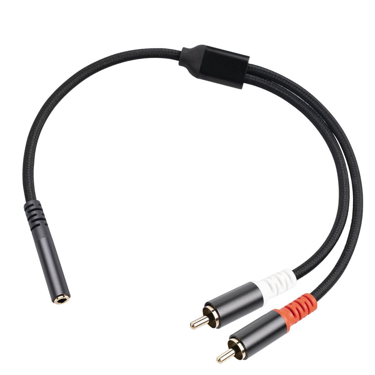3.5mm Female to 2RCA Male Audio  Plated Y Splitter for Smartphones