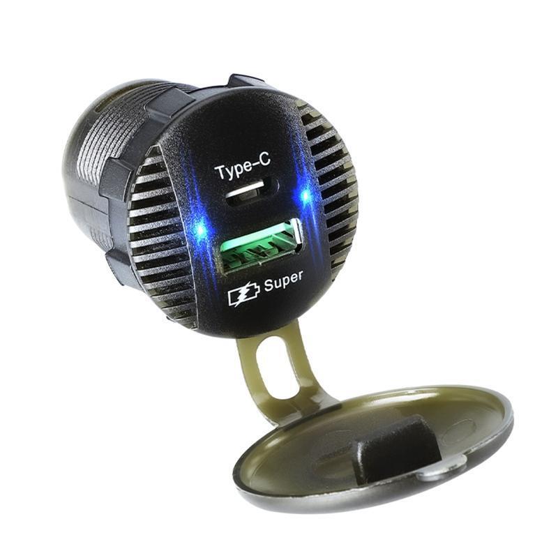 12-24V Car Charger Type C USB Power Socket Female with Cap 12V/24V Marine