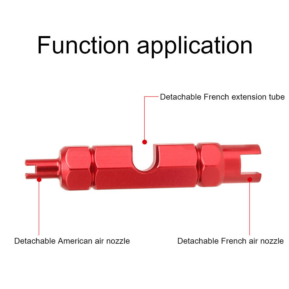 BOLANY Double Head Bike Presta American Valve Core Remover Wrench (Red)
