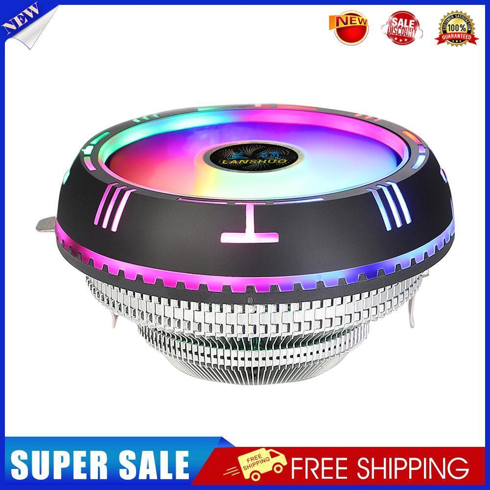 LANSHUO Low Profile Rainbow RGB CPU Cooler 90mm Fan for X79 X99 LGA 2011