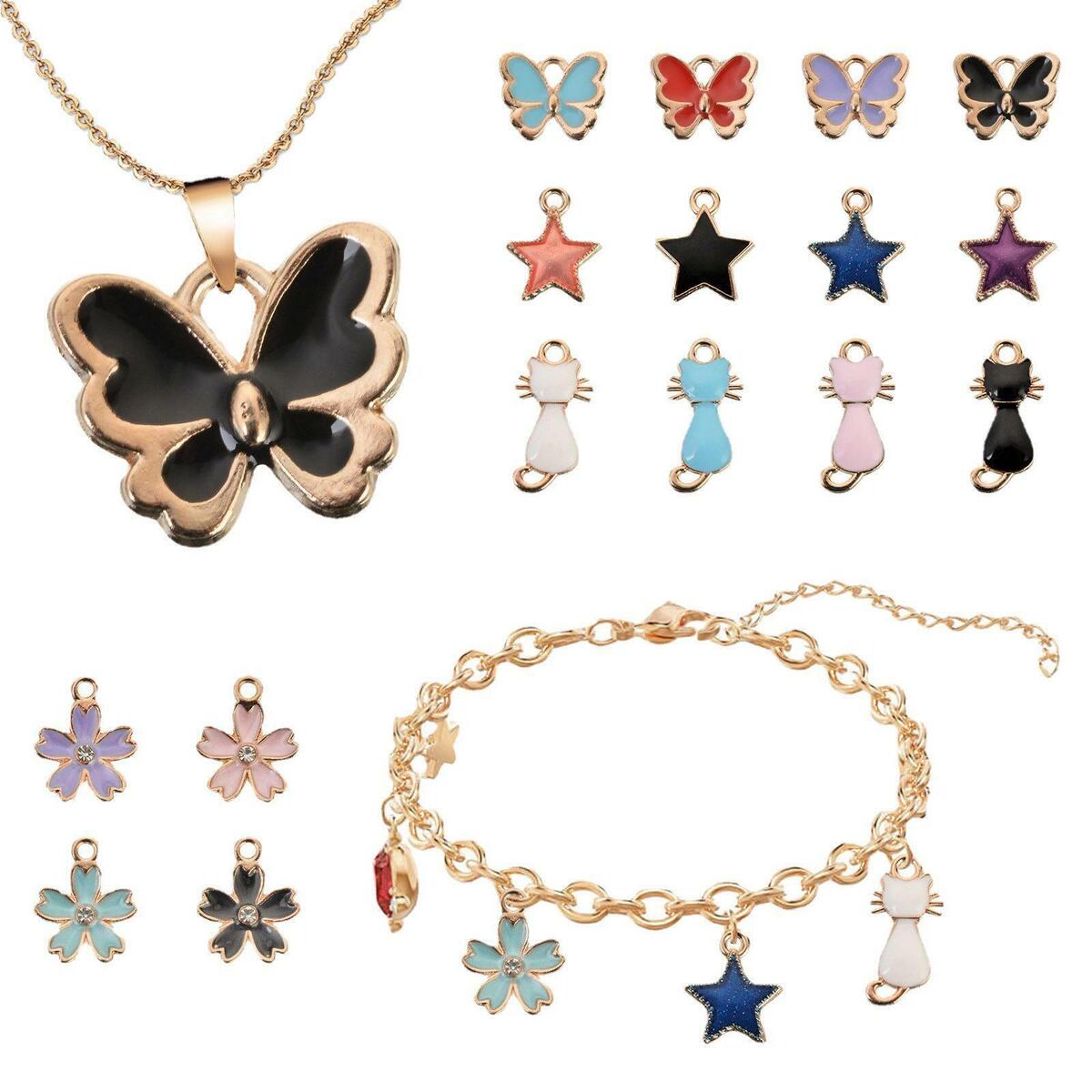 48Pcs Enamel Charms 4  Findings for Jewelry Making Necklace Earrings