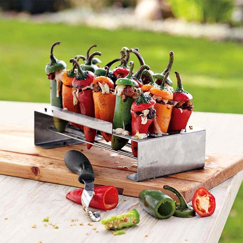 Chili Pepper Roasting Rack Jalapeno Grill Rack with Bottom Supportive Bars