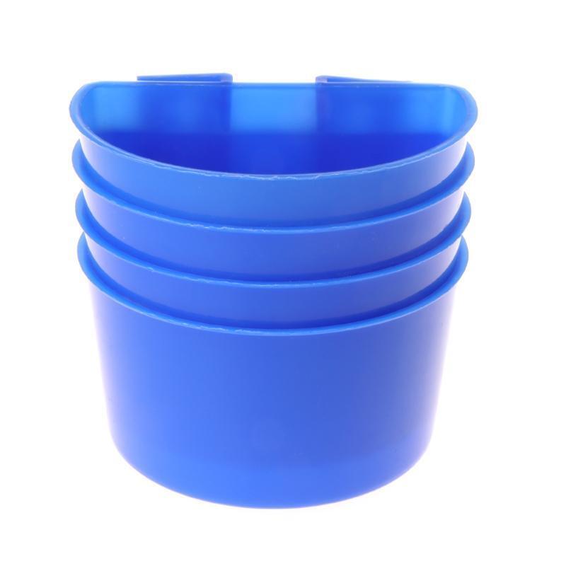 4pcs Pigeon Feeder Water Food Feeding Birds Parrots Hanging Cage Semicircle Bowl
