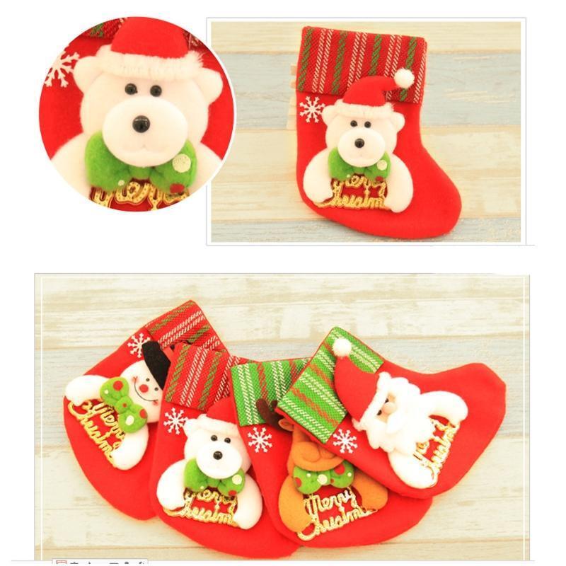 Christmas Santa Socks Cute Ornaments Festival Party Xmas Tree Hanging Decoration