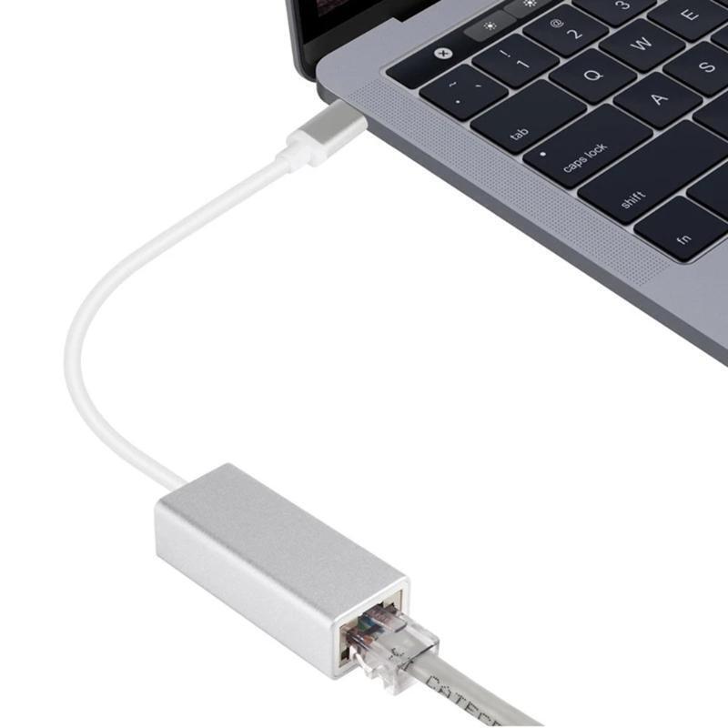 Audio Typec Male To Rj45 Adapter Cable USB C to Ethernet Adapter