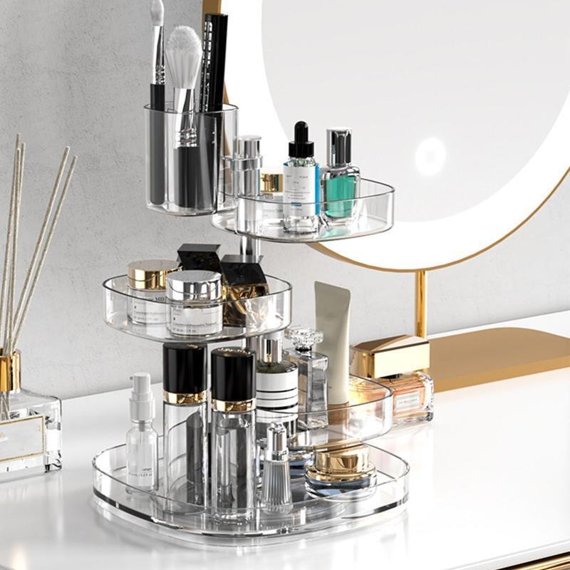 360 Rotating Makeup Organizer 5 Layers Adjustable Spinning Holder Storage Rack