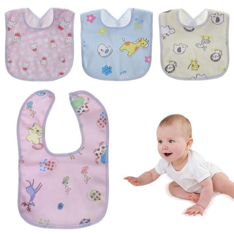Baby Bib Waterproof Cartoon Cute Buckle Bandana Burp Saliva Towel Boys Girls Bib