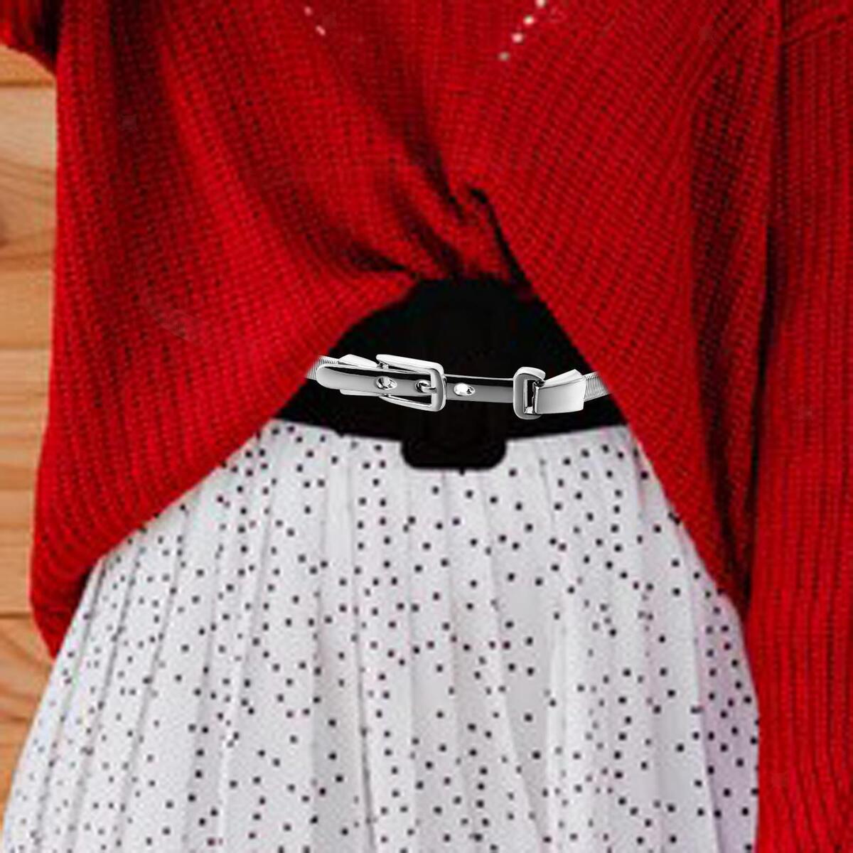 Chain Belt Elastic with Buckle Stretch Dress Sweater Women Belt Chains Sash