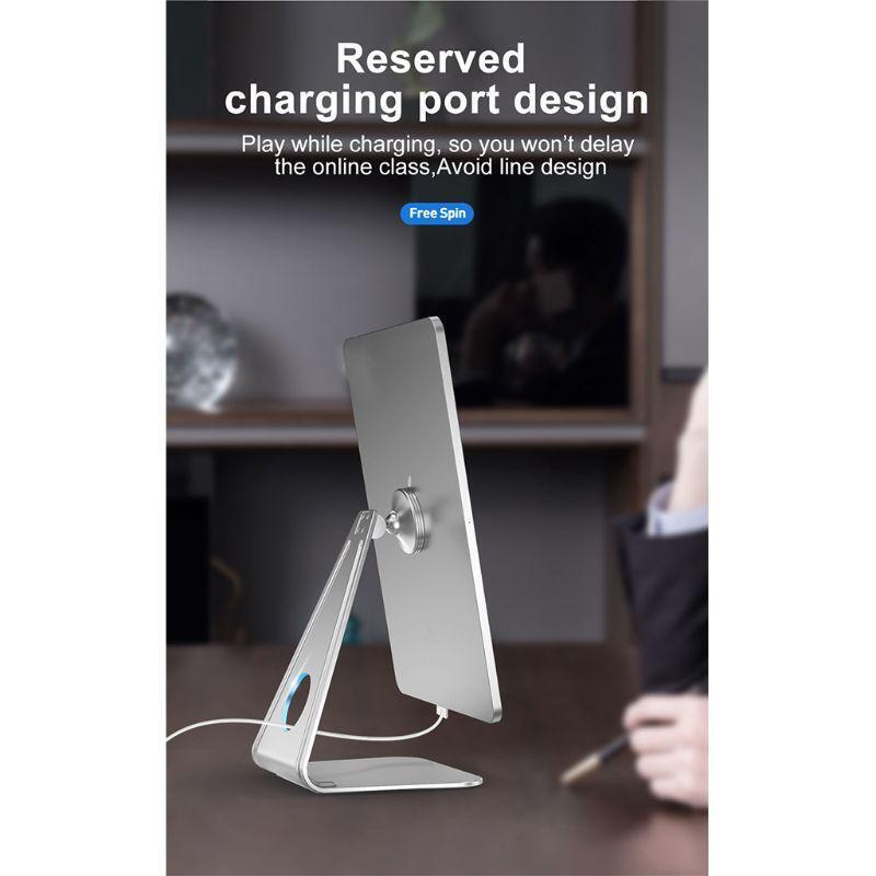 L-shaped Magnetic Tablet Holder 360° Rotation Desktop Flat Computer Phone Stand