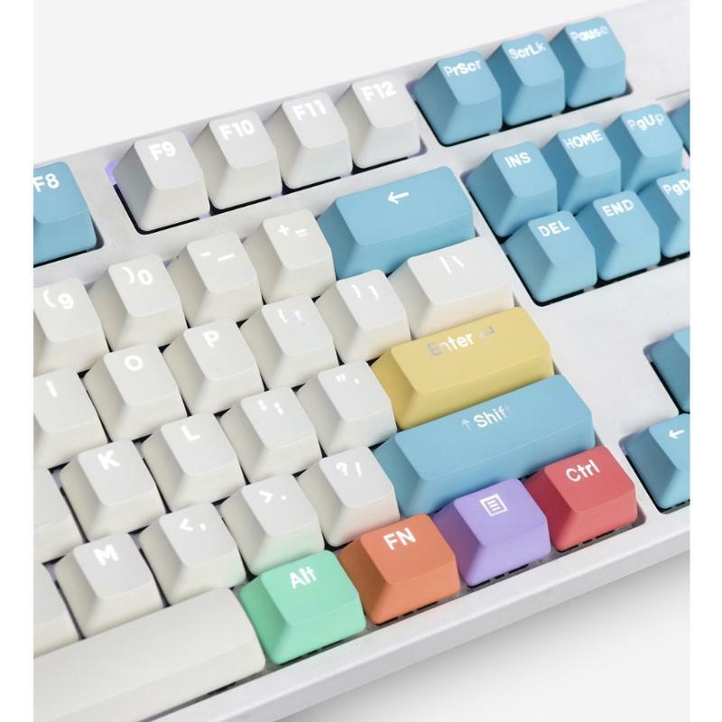 108 Keys Colorful Chalk Design PBT Backlit Keycaps For Cherry Mx Keyboard Keycap