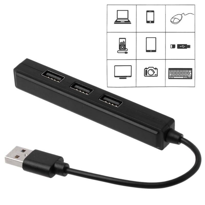 USB 2.0 3 Ports Hub With 3.5mm Sound Card Audio Output for PC Laptop Windows