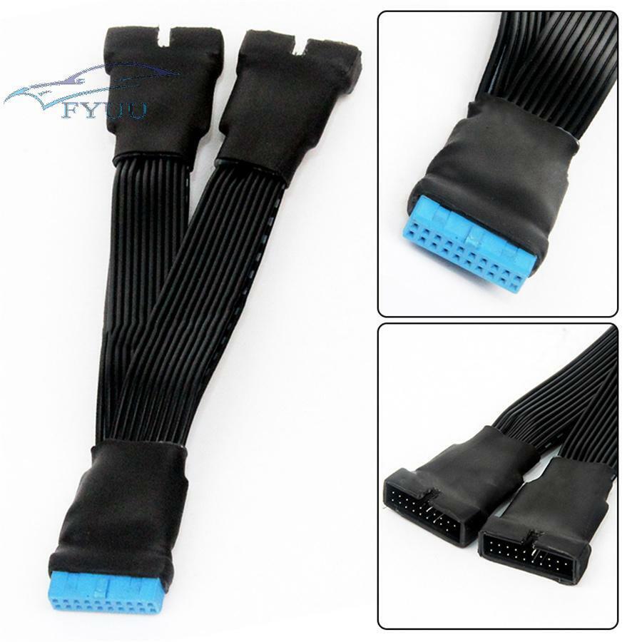 12cm 18AWG 19-Pin to USB 3.0 20-Pin 1 to 2 Motherboard Power Extension Cable New