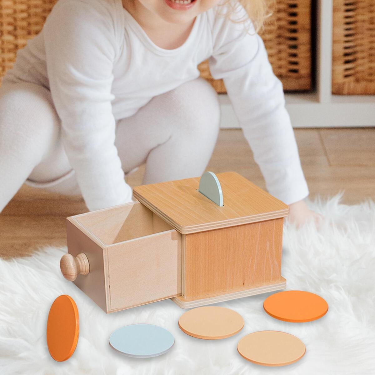Montessori Coin Box Hand Eye Coordination Fine Motor Skills for Toddler