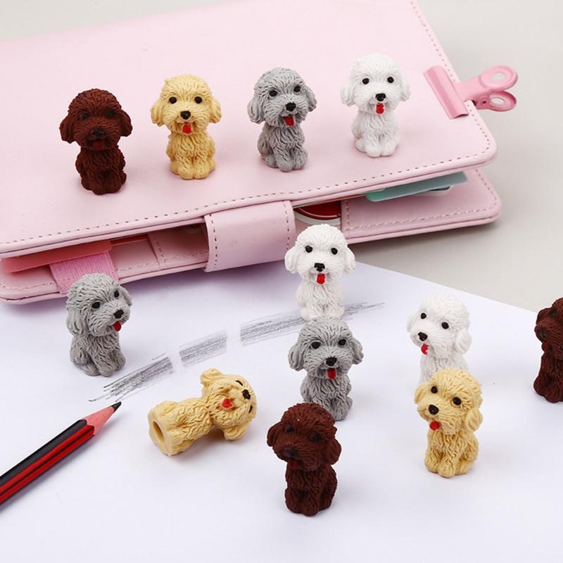 Small Little Puppy Erasers Random Color 36 Pack Gift for Children Student Kids
