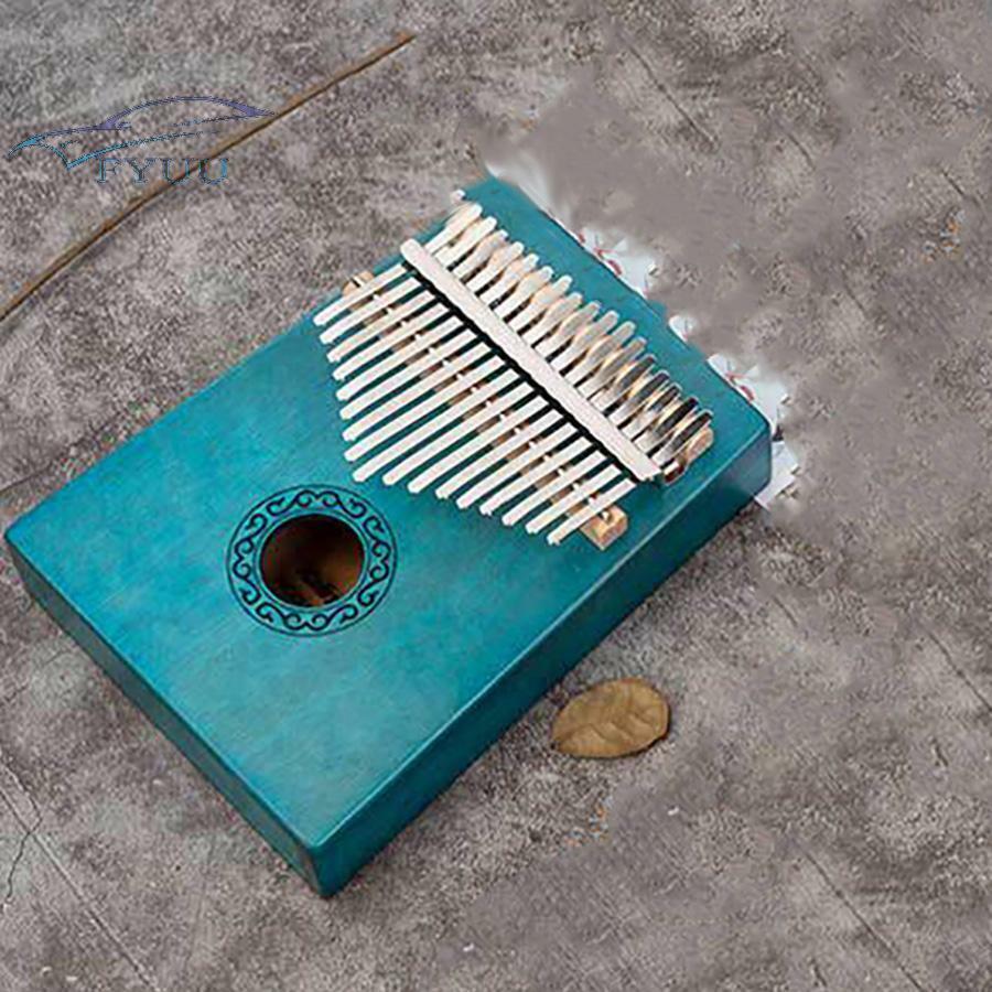 Finger 17 Keys Kalimba Thumb Piano Instrument Mahogany Wood with Tuner Hammer 1x